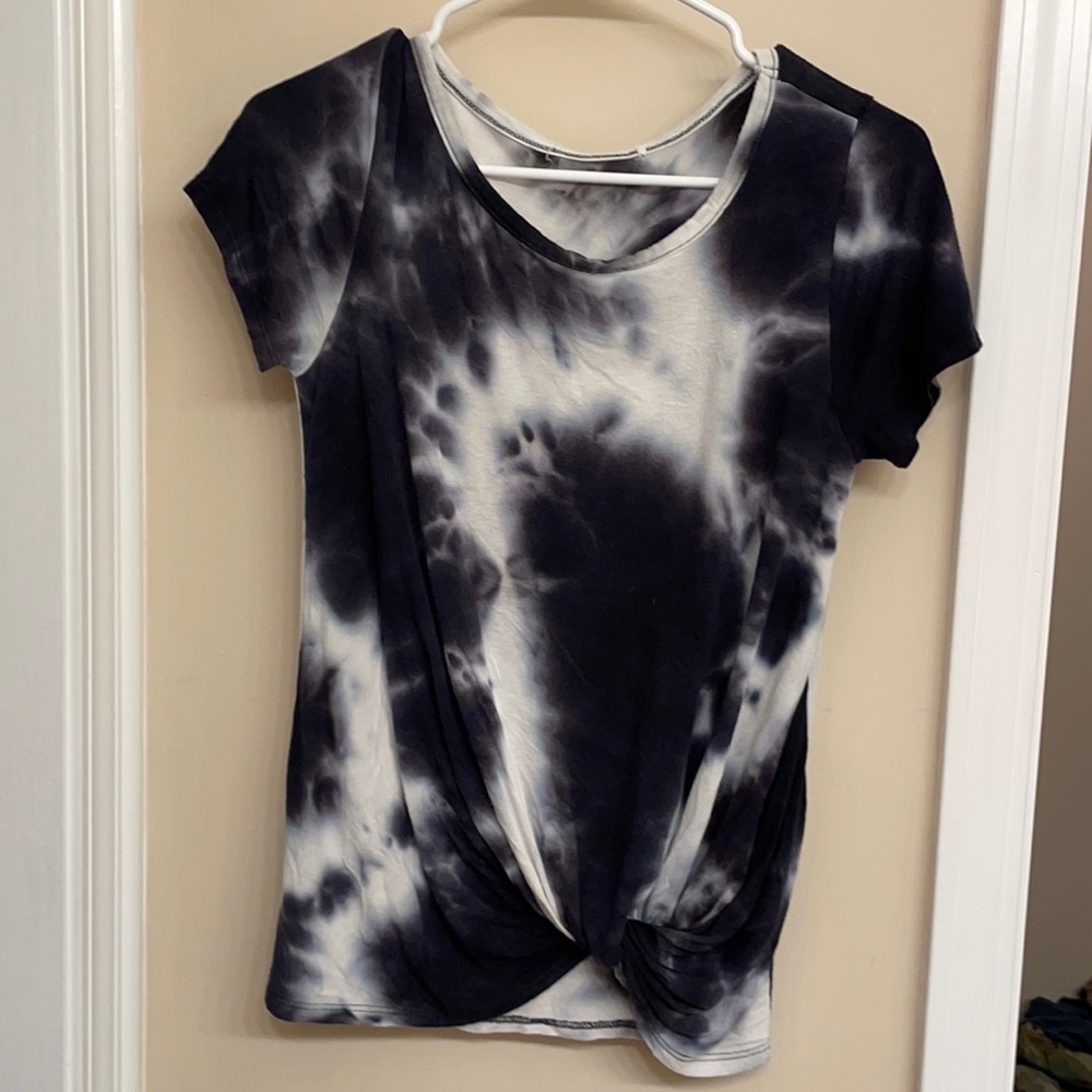 Black white tie dye shirt